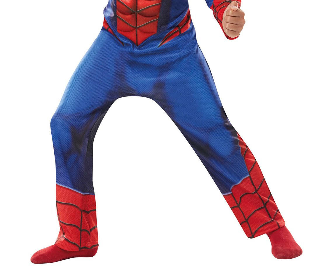 The role-play set for kids Spider-Man padded muscle chest jumpsuit and snood, size M